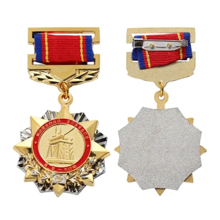5654-2-Customized Metal Five-pointed Star Honor Badge