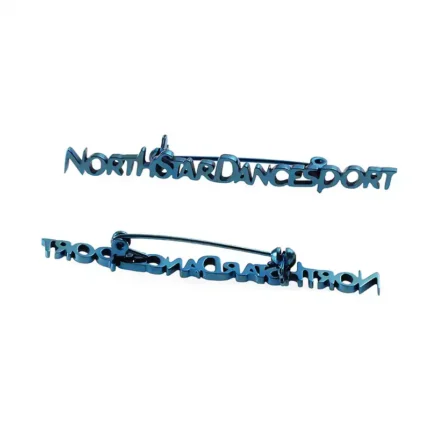 1570-2-North Star Dancing Sports Blue Letter Pins Brooch