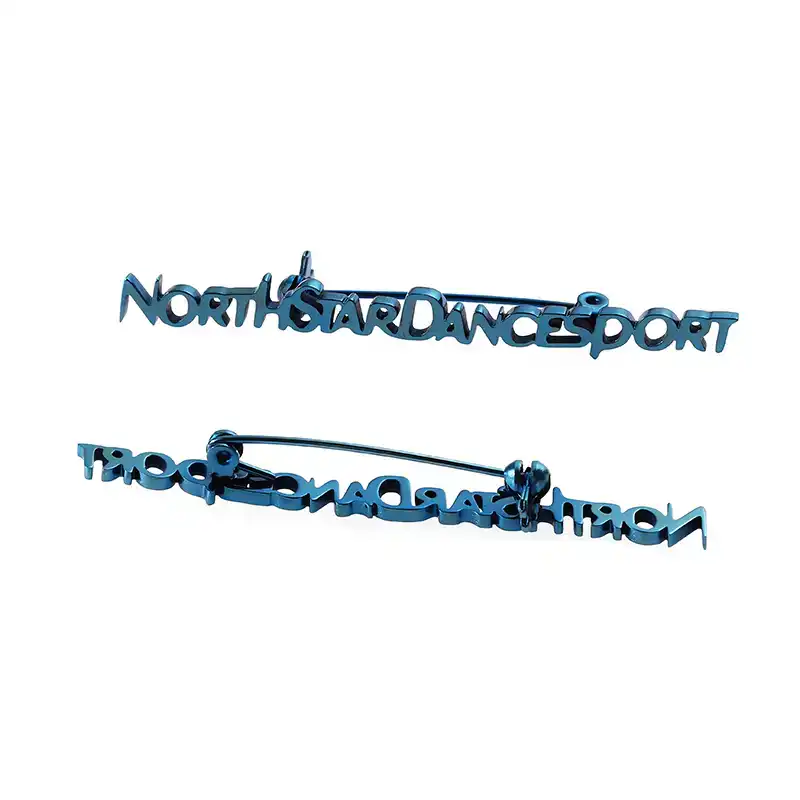 1570-2-North Star Dancing Sports Blue Letter Pins Brooch 1570-2-North Star Dancing Sports Blue Letter Pins Brooch