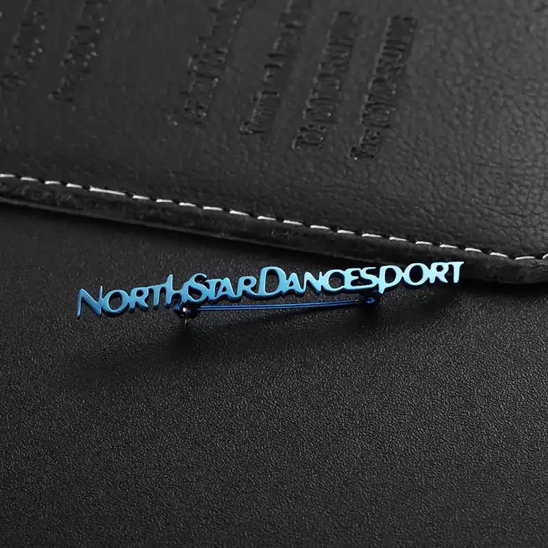 1570-5-North Star Dancing Sports Blue Letter Pins Brooch
