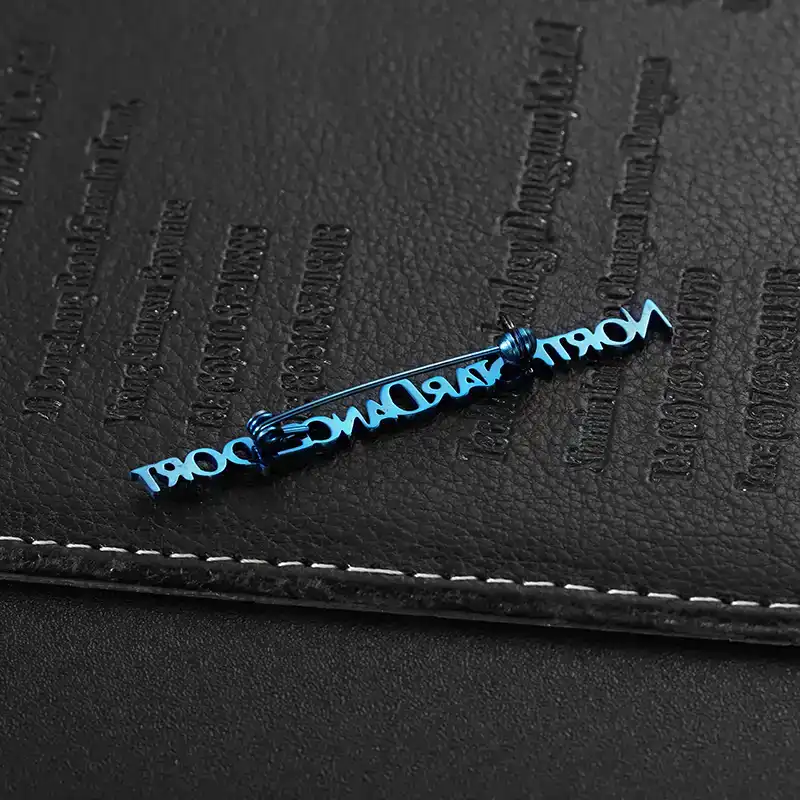 1570-6-North Star Dancing Sports Blue Letter Pins Brooch