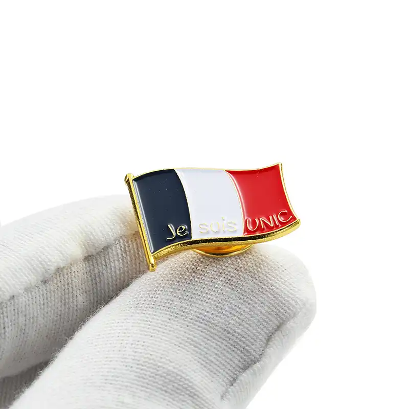 1643-4-French Flag Epoxy Resin Emblem
