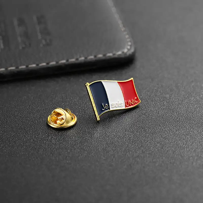 1643-5-French Flag Epoxy Resin Emblem