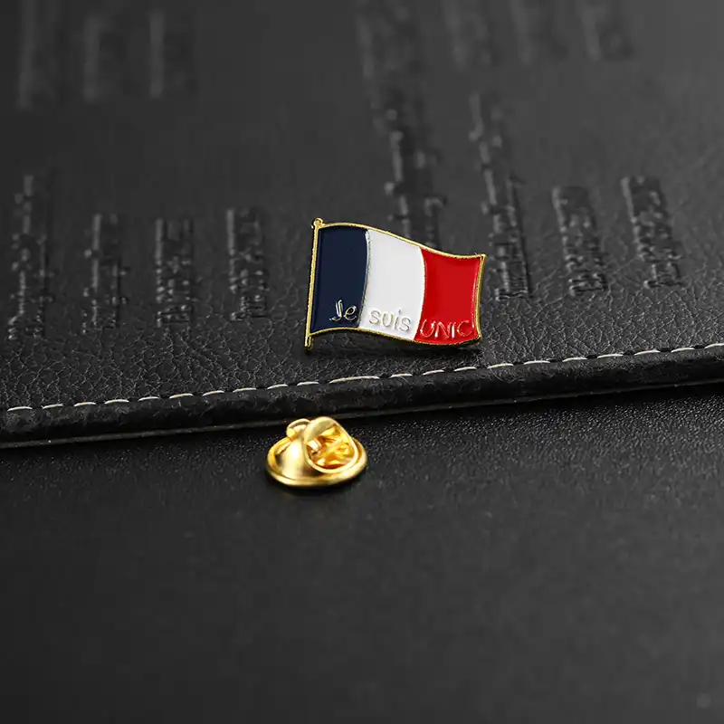 1643-6-French Flag Epoxy Resin Emblem