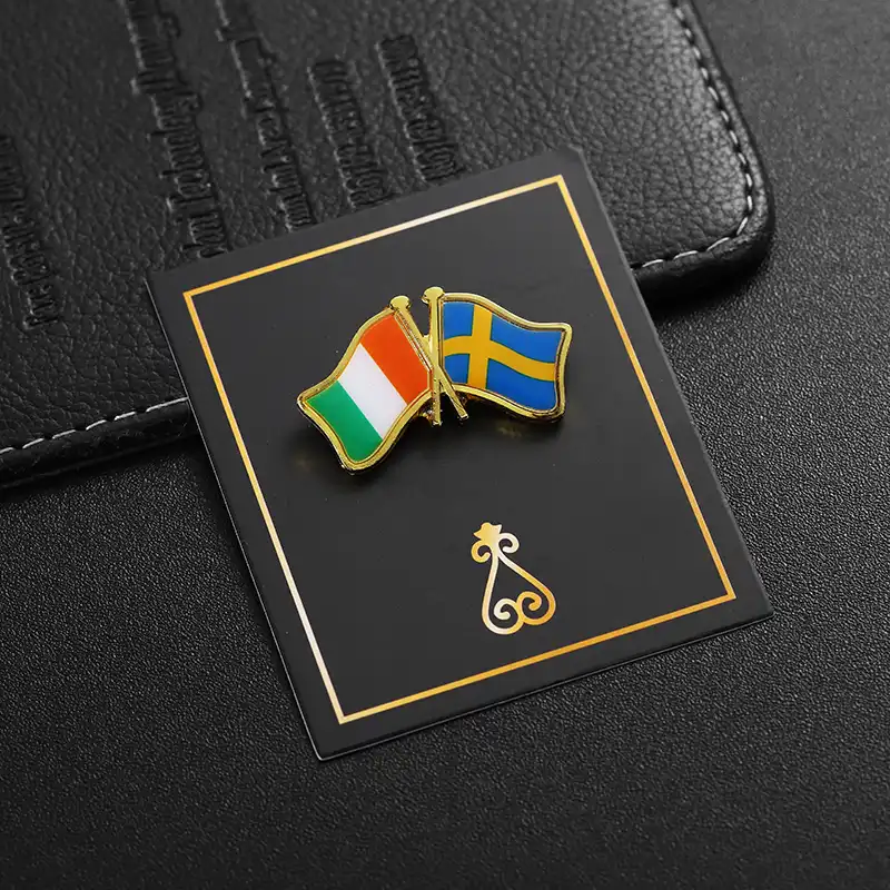 1644-6- Irish and Swedish Flag Combination Pin