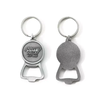 Antique silver embossed-logo bottle opener wholesale custom branding