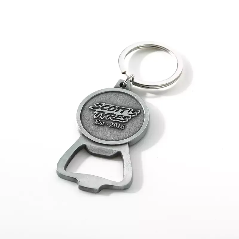 2105-6-Pure LOGO embossed antique silver bottle opener