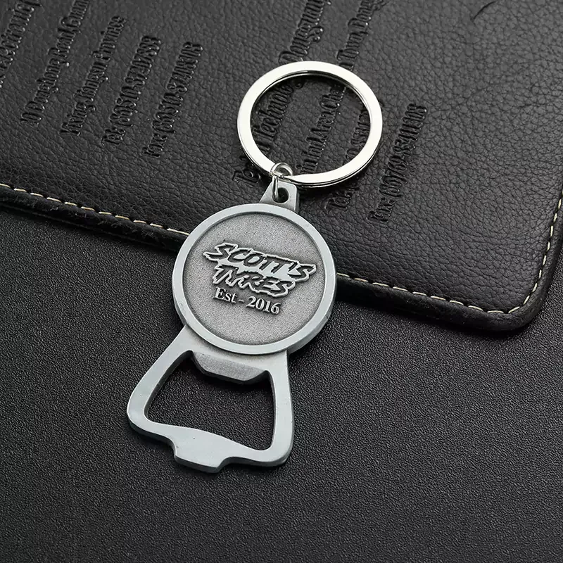 2105-7-Pure LOGO embossed antique silver bottle opener