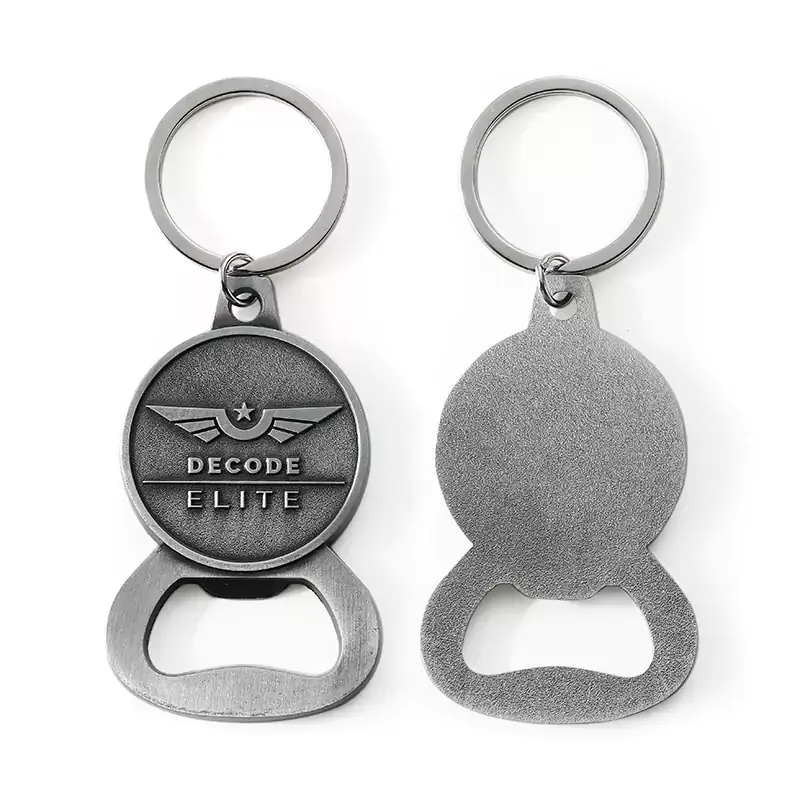 Engraved emblem keychain bottle opener custom promotional gift