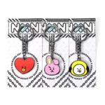 2178-1-Cartoon animal enamel oval-shaped keychain