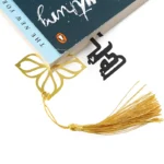 3052-2-Stainless steel hollow tassel bookmark