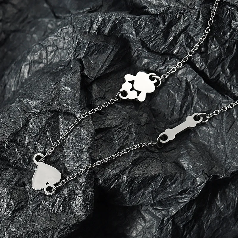 3808-6-Multi-style Stainless Steel Pendant Necklaces