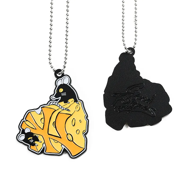 3809-2-Hip Hop Cartoon Mouse Cheese Enamel Necklace 3809-2-Hip Hop Cartoon Mouse Cheese Enamel Necklace