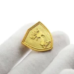 1915-3-Custom Gold Plated Shield Embossed Metal Lapel Pin