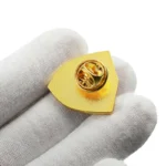 1915-6-Custom Gold Plated Shield Embossed Metal Lapel Pin