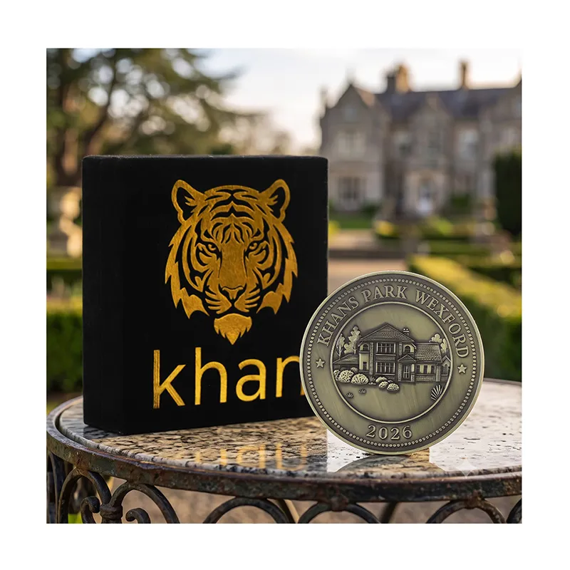 2525-2-Personalized Logo Metal Challenge Coin & Velvet Presentatio