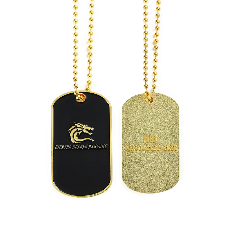 3208-3-Black metallic lustre enamel dog tags