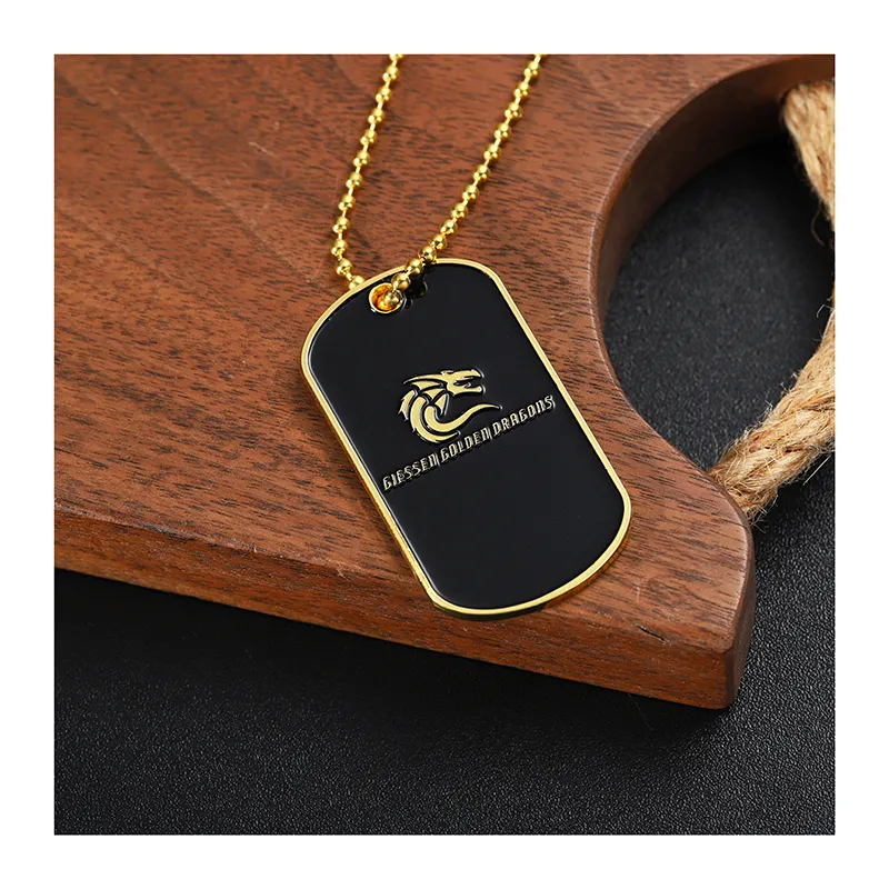 3208-5-Black metallic lustre enamel dog tags