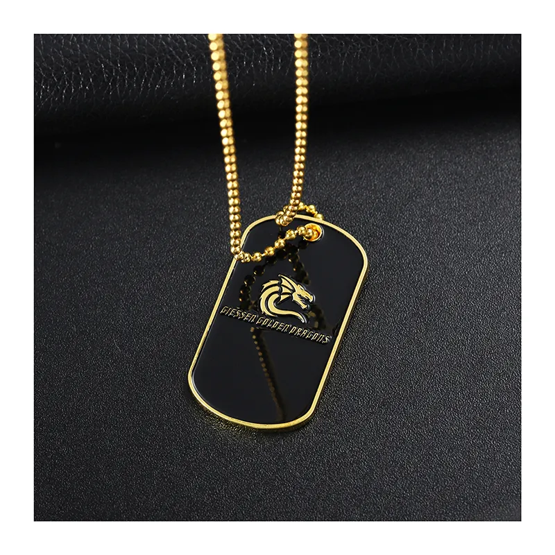 3208-6-Black metallic lustre enamel dog tags