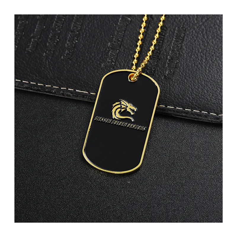 3208-7-Black metallic lustre enamel dog tags