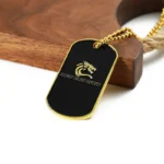 3208-8-Black metallic lustre enamel dog tags