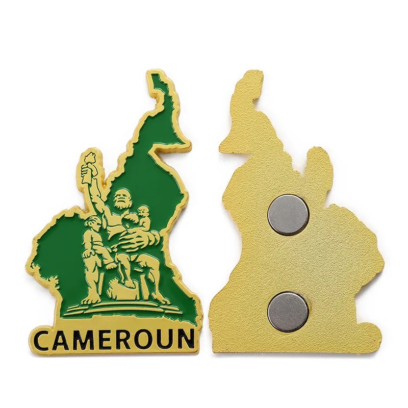 3701-3-Cameroun Map Enamel Fridge Magnet Travel Souvenir