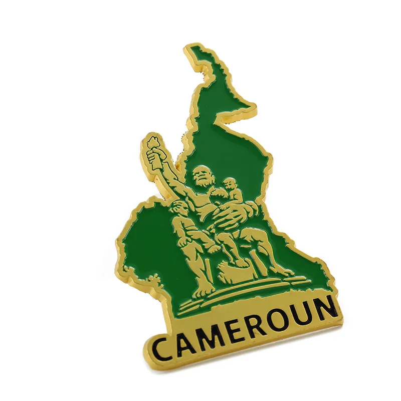 3701-5-Cameroun Map Enamel Fridge Magnet Travel Souvenir