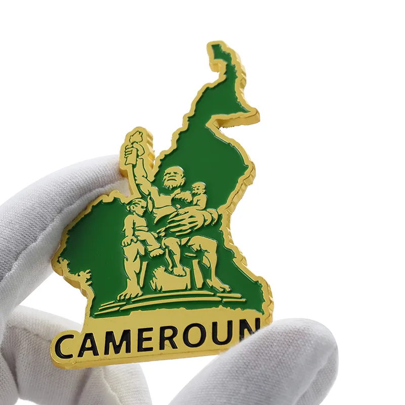 3701-6-Cameroun Map Enamel Fridge Magnet Travel Souvenir