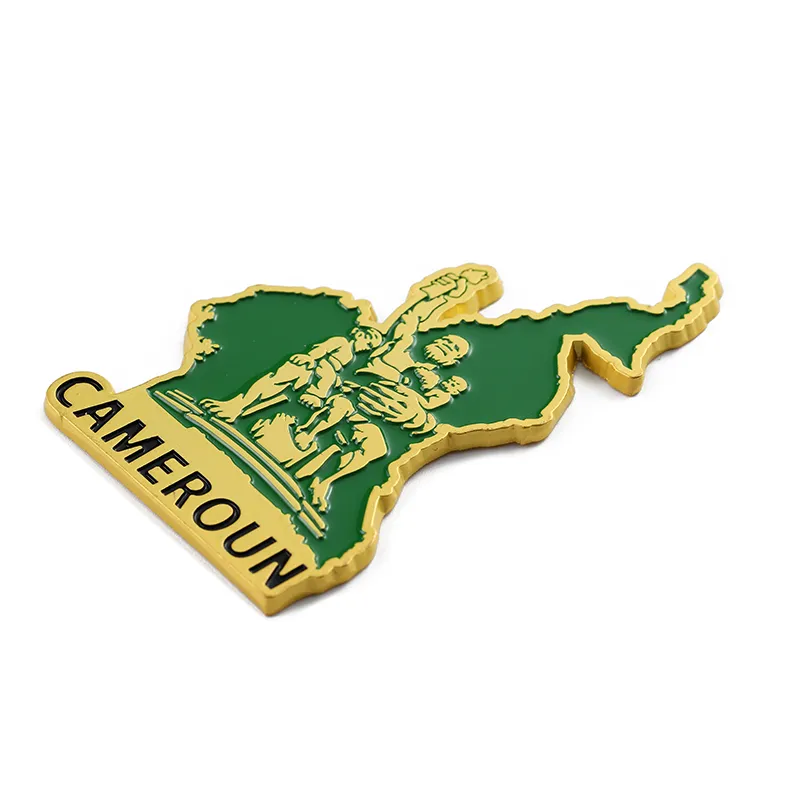 3701-7-Cameroun Map Enamel Fridge Magnet Travel Souvenir