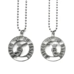 3810-2-Hollow rotating little bear letter necklace
