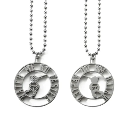 3810-2-Hollow rotating little bear letter necklace