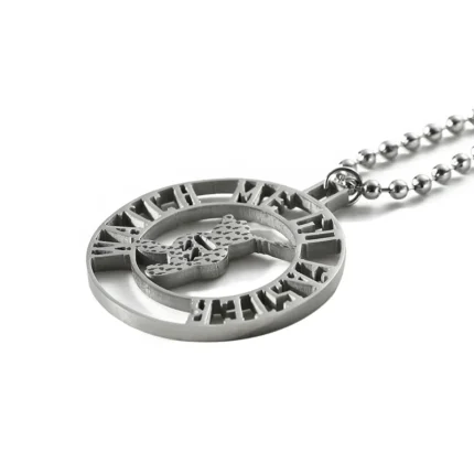 3810-3-Hollow rotating little bear letter necklace