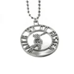 3810-4-Hollow rotating little bear letter necklace